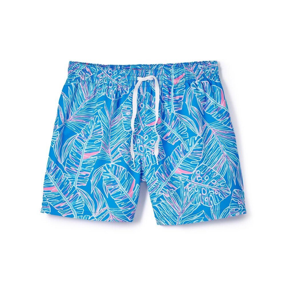 Chubbies Blue Leaf Pattern Swim Trunks 5.5" Inseam Mens Small
